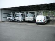 Garage des camions et navettes